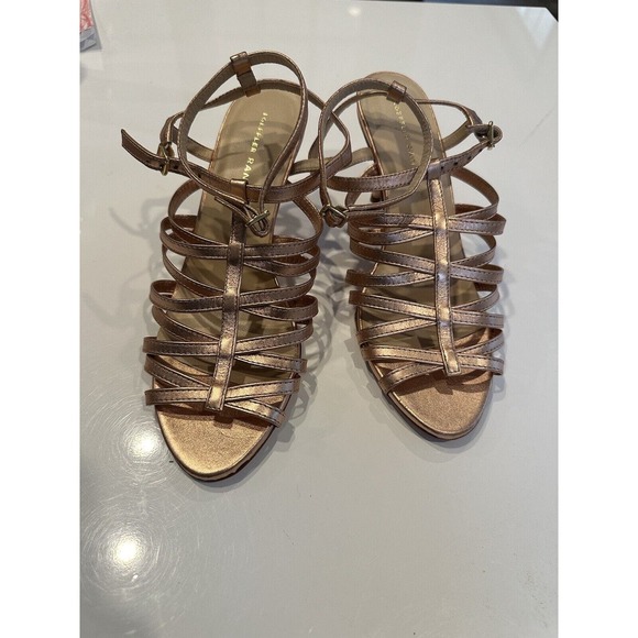 Loeffler Randall Rose Gold Strappy Kitten Heel Sandal Size 7.5 - Picture 8 of 16